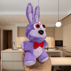 Plush Rabbit Toy Red Bow Tie Soft Purple Stuffed Animal Perfect Home Decor