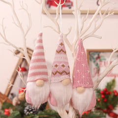 3pcs Christmas Gnome Ornaments Mini Doll Tree Decor Holiday Party Decor