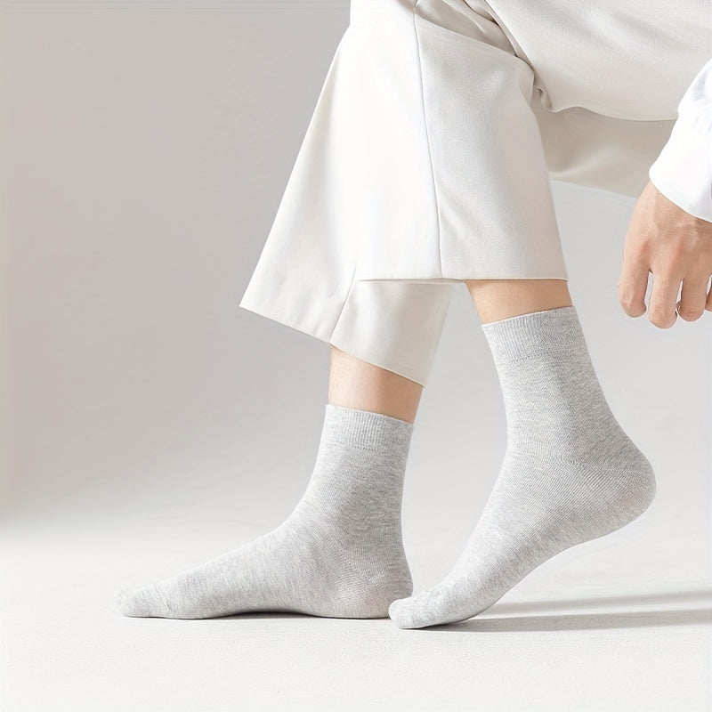 Men's Antibacterial Cotton Crew Socks Moisture Wicking Tube Socks