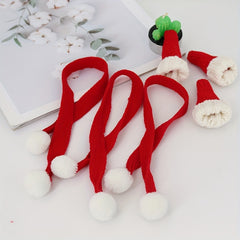 6pcs Mini Christmas Santa Knitted Hat Scarf Set DIY Craft Art