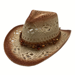 Straw Beach Sun Hat Lightweight Western Cowboy Hat For Men Women