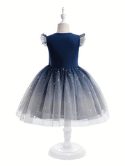Sequin Moon And Stars Tutu Princess Dress With Bow