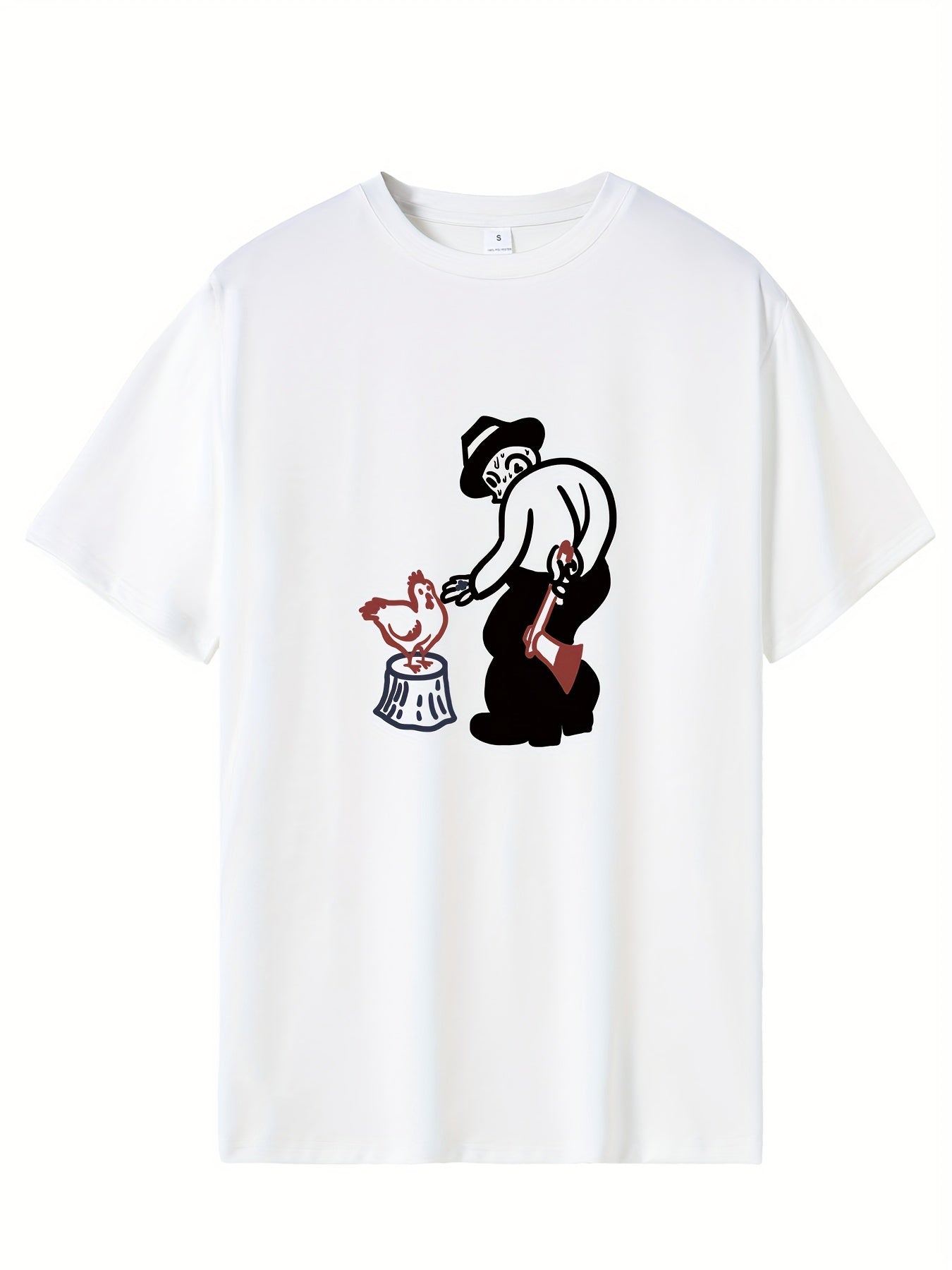 Men's Printed Leisure Sports T shirt Casual Stretch Round Neck Tee Shirt