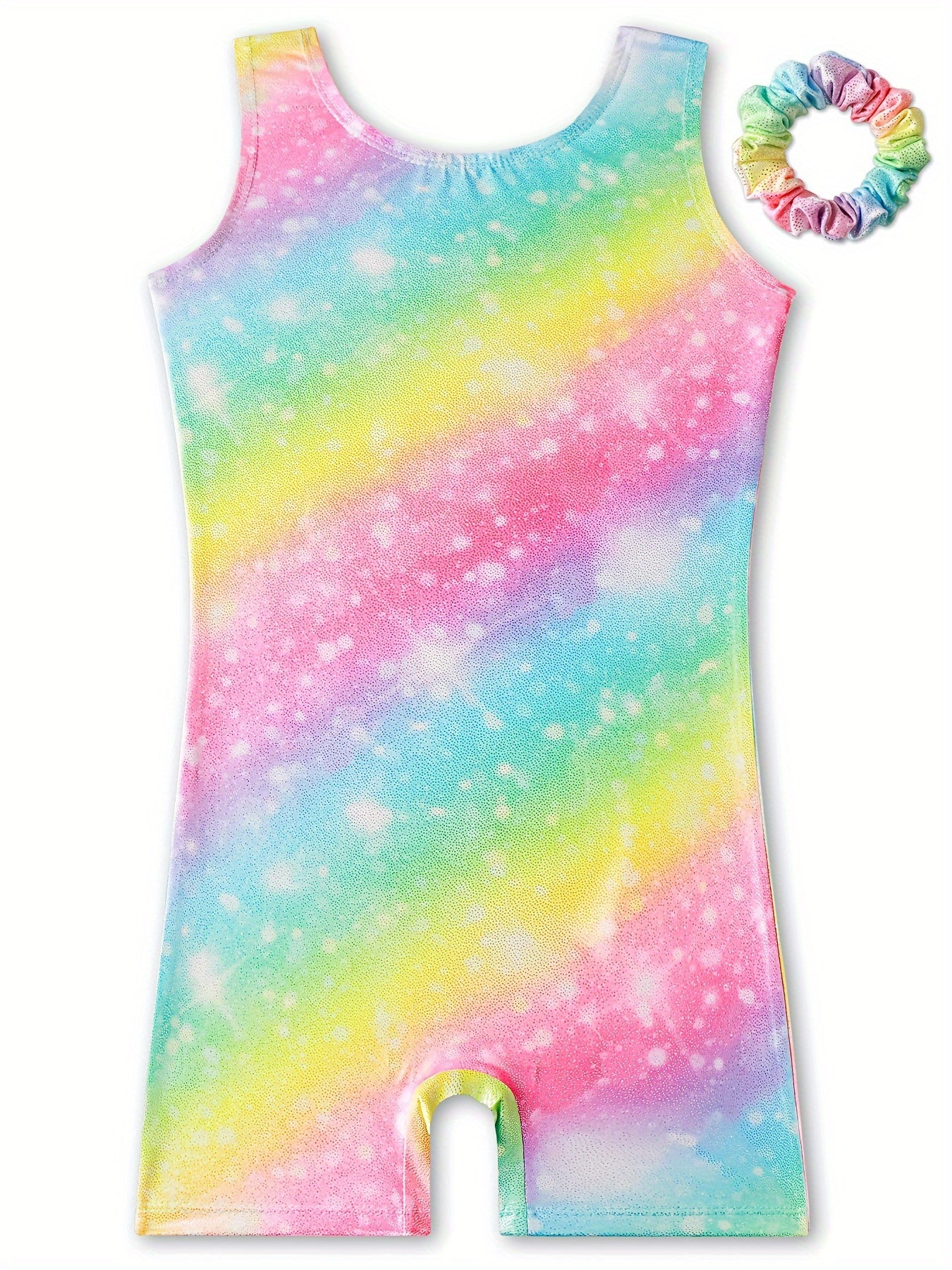 Girls Tie Dye Butterfly Gymnastics Outfit Sleeveless Dance Suit