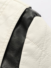 Men's Slim Fit Winter Splice Pu Leather Hooded Jacket Coat