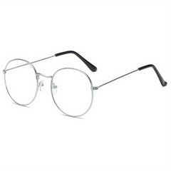 Vintage Round Metal Frame Glasses Unisex Anti Light Glasses