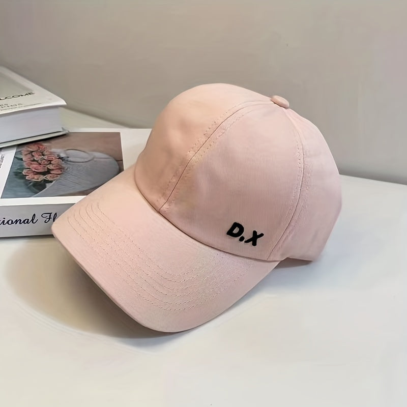 Backless Ponytail Baseball Cap Embroidery Adjustable Cotton Sun Hat