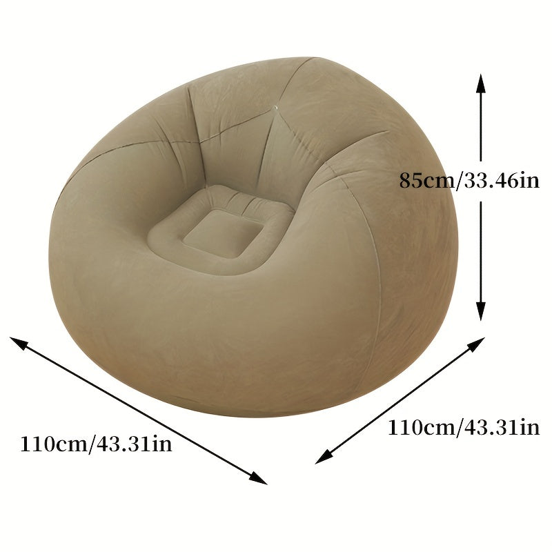 Plush Inflatable Sofa Flocking Foldable Recliner Casual Inflatable Sofa