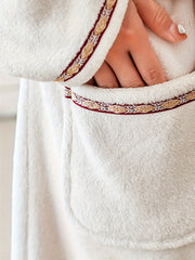 Long Sleeve Fuzzy Lounge Robe V Neck With Pockets & Belt