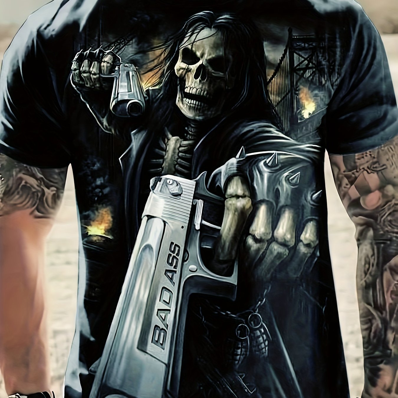 Men's 3D Skeleton Tee for Summer Activities
