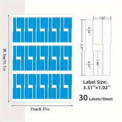 240pcs Cable Labels A4 Waterproof Tear-resistant Network Cable Stickers
