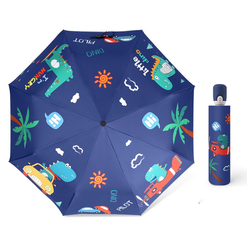 Kids Windproof Folding Auto Umbrella