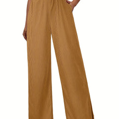 High Waist Corduroy Wide Leg Pants