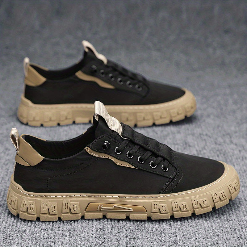 Men's Canvas Sneakers Low Top Lace-up Shoes Casual Walking Comfortable