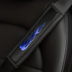 1pc PU Leather Flame Sports Car Seat Belt Shoulder Pad Cover