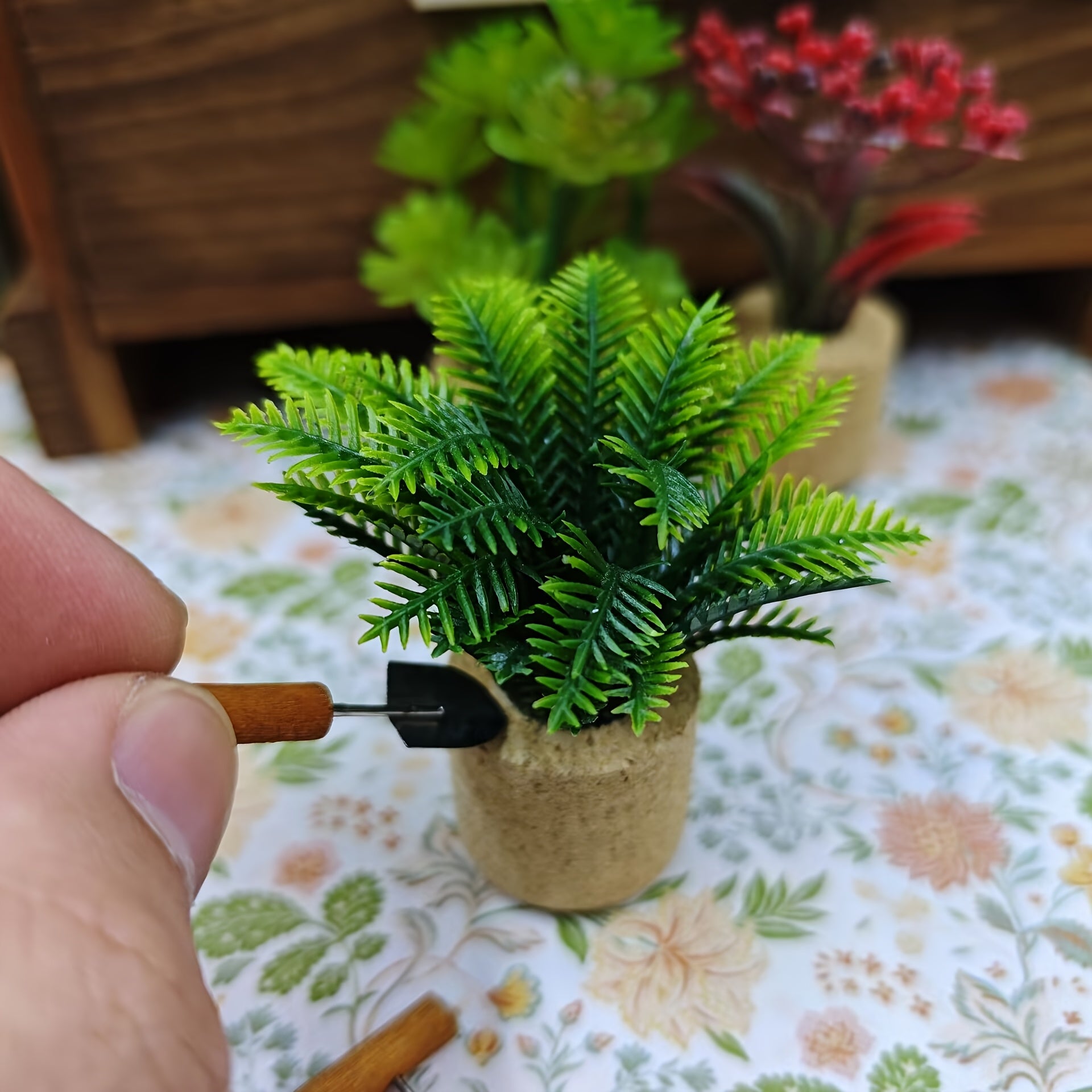 Toy House Decoration Dollhouse Simulation Succulent Plant Ornament