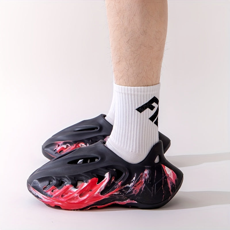 Men's Tie Dye Foam Runners Cut Out Walking Shoes
