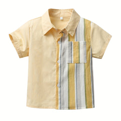 Boys Striped Short Sleeves Shirt For Summer Kids Clothes