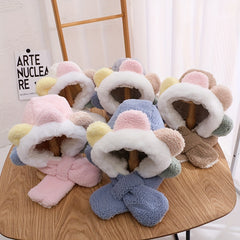 Colorful Sunflower Earmuffs & Winter Scarf for Girls