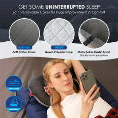 Ultralight Camping Pillow Neck Lumbar Support Removable Cover