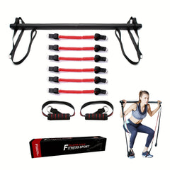 Portable Pilates Stretching Bar Kit with Adjustable Resistance Band
