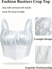 Sexy Satin Cami Corset Bustier Women's Lingerie