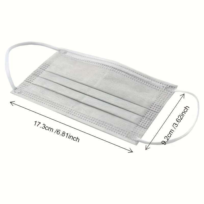 100pcs Disposable Grey Face Mask 3 Layer Cover Breathable & Comfortable