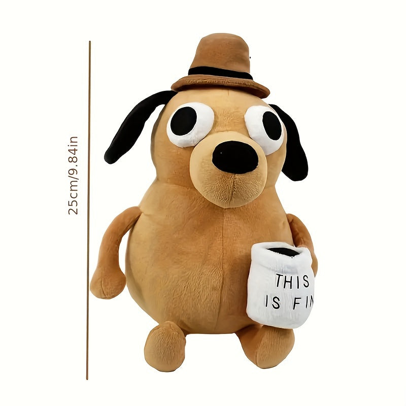 Angry Coffee Dog Plush Toy Soft PP Yellow Ideal Gift for Christmas
