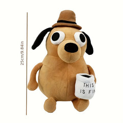 Angry Coffee Dog Plush Toy Soft PP Yellow Ideal Gift for Christmas