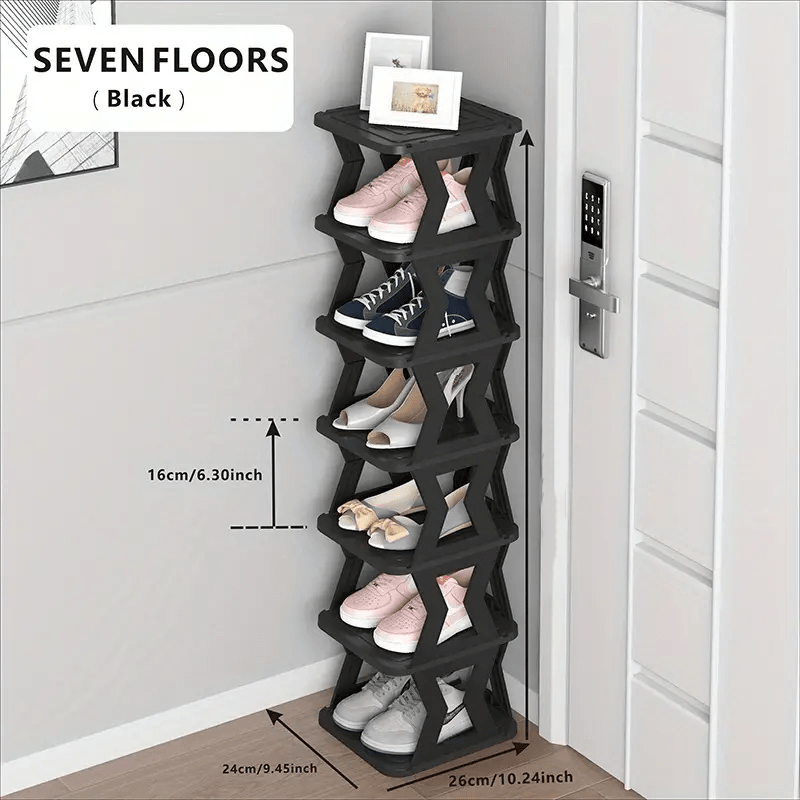 1pc Folding Shoe Rack Stackable Layer Cabinet for Bedroom Living Room Bathroom