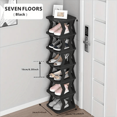 1pc Folding Shoe Rack Stackable Layer Cabinet for Bedroom Living Room Bathroom