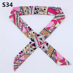 Satin Twilly Scarf Silk Hair Ribbon Neckerchief Skinny Scarf