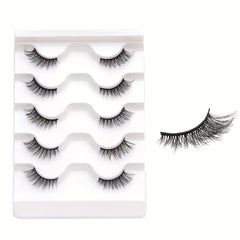 5 pairs of European & American half eye false lashes 3D thick curl