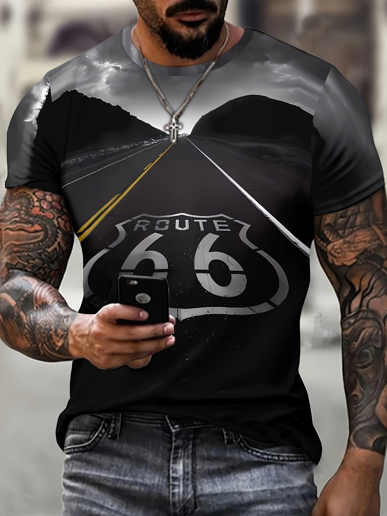 Men's Casual 3D Print Tee Shirt Summer Street Style