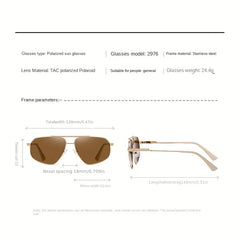Men's Polarized Polygon Aviator Sunglasses