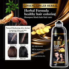Gray Hair Instant Dye Shampoo 420ml Natural Long-Lasting Coloring