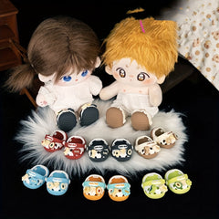1 Pair 7.87-inch Plush Doll Accessories Doll Hole Shoes Baby Doll Slippers