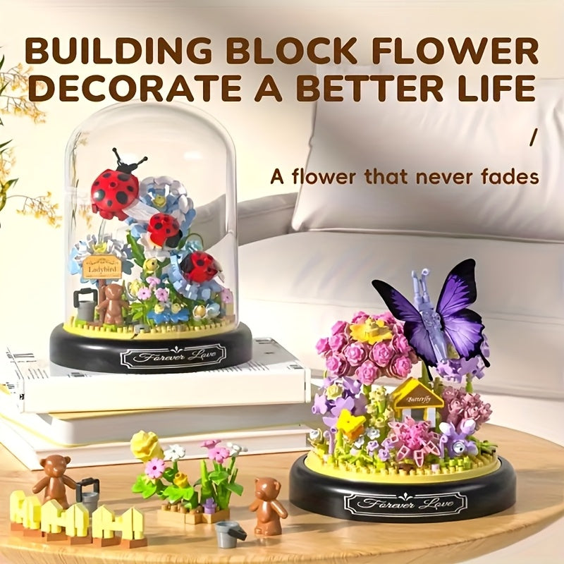Building Block Set Dragonfly Cicada Bee Butterfly Decoration
