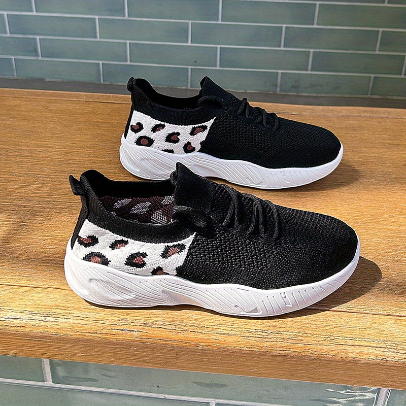 Women's Colorblock Flatform Sneakers Lace Up Breathable Shoes