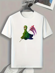Skeleton Print Men's Graphic T-shirt for Summer