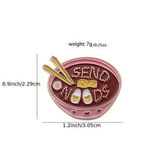 Kids Food & Fruit Ramen Cat Brooch Pin for Clothing Bags DIY Decoration