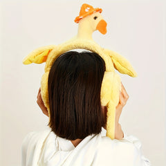 Duck Plush Earmuffs Yellow Orange Winter Ear Warmers Women