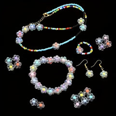 50pcs Transparent Acrylic Flower Beads for DIY Jewelry Making