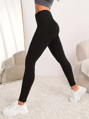 Solid High Waist Leggings Sexy Skinny Stretchy Leggings For Spring & Fall
