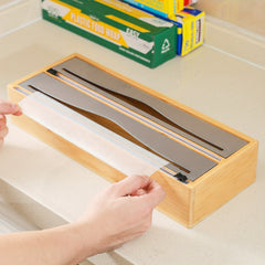 2-in-1 Foil & Plastic Wrap Organizer with Bamboo Holder