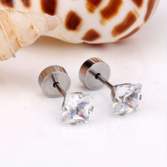 Girl's Zircon Princess Stud Earrings - Princess Style Jewelry
