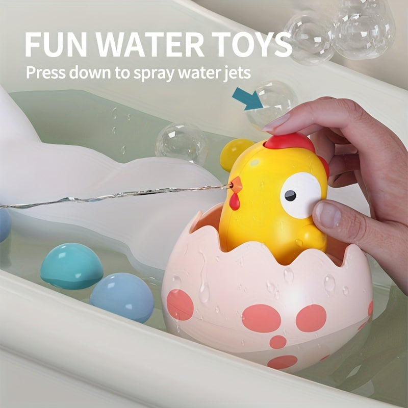Yellow Chicken Raining Spray Eggs Baby Bath Toys