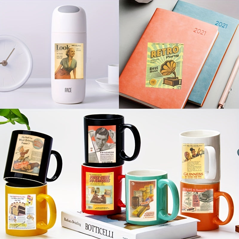 50pcs Retro Magazine Series Stickers for Notebook Luggage Phone