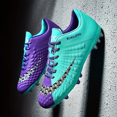 Spiked Soccer Shoes for Kids - Breathable Lace Up - Anti Skid