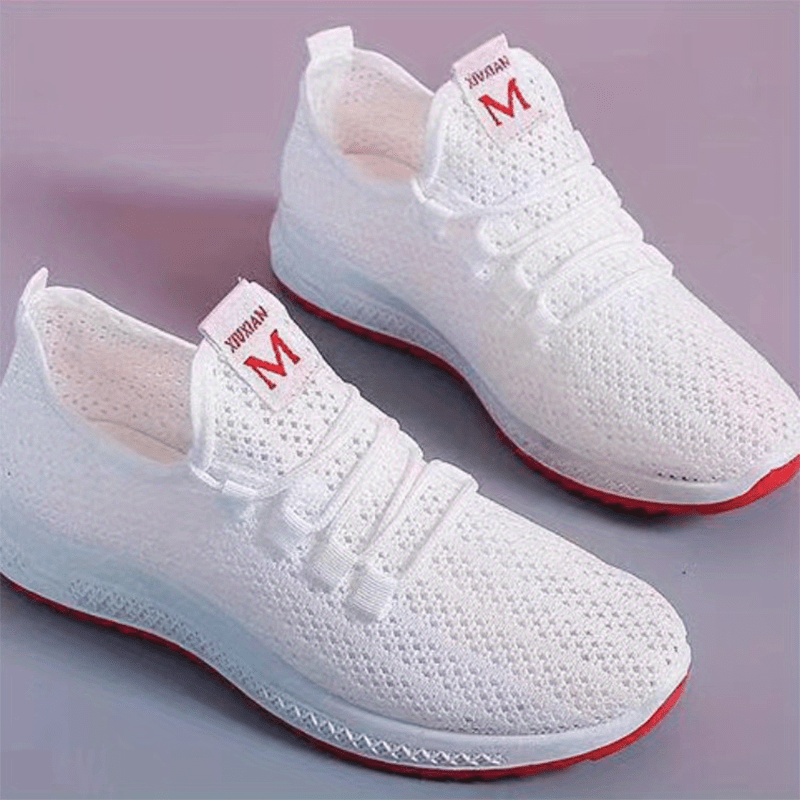Women's Mesh Sneakers Casual Lace Up Outdoor Shoes Lightweight